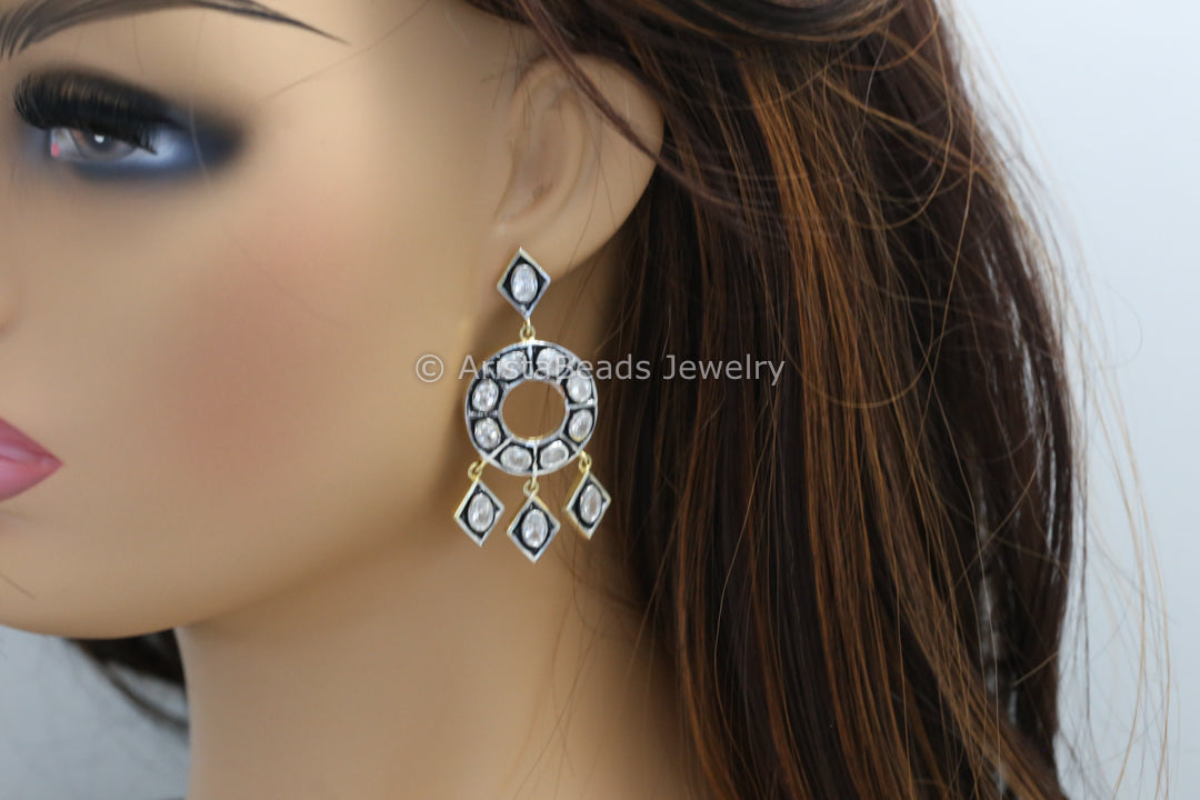 Contemporary Uncut Polki Earrings