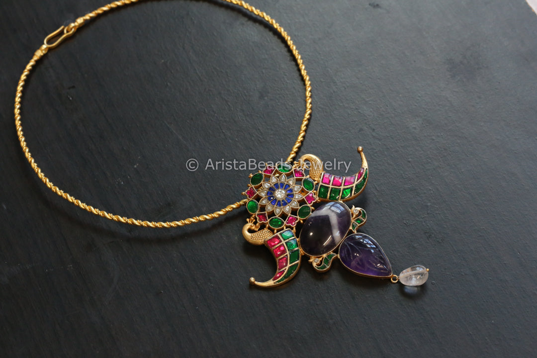 Amethyst Jadau Fusion Hasli Necklace