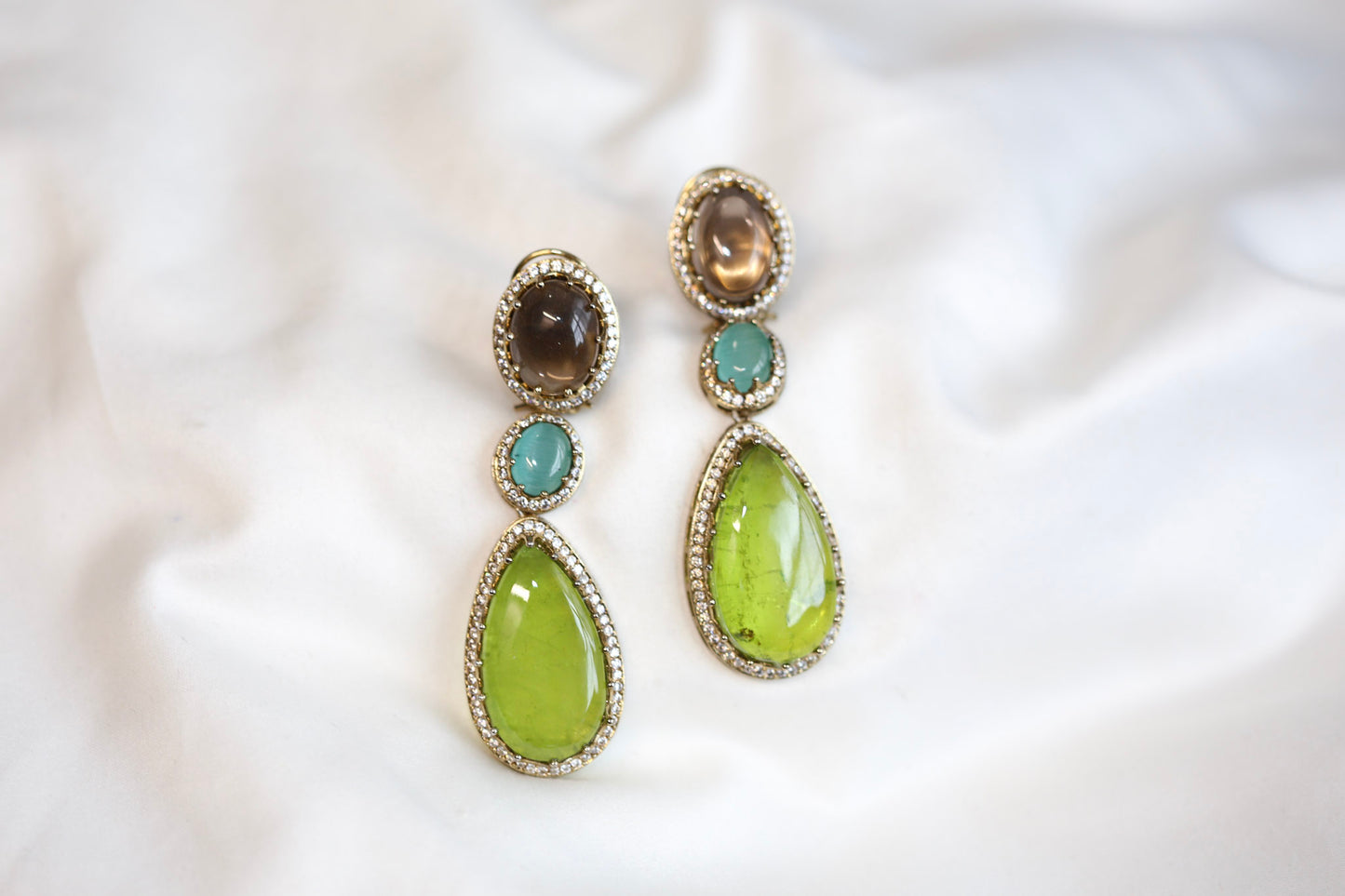 Rohita Pota Doublet Earrings -Peridot(101-53)