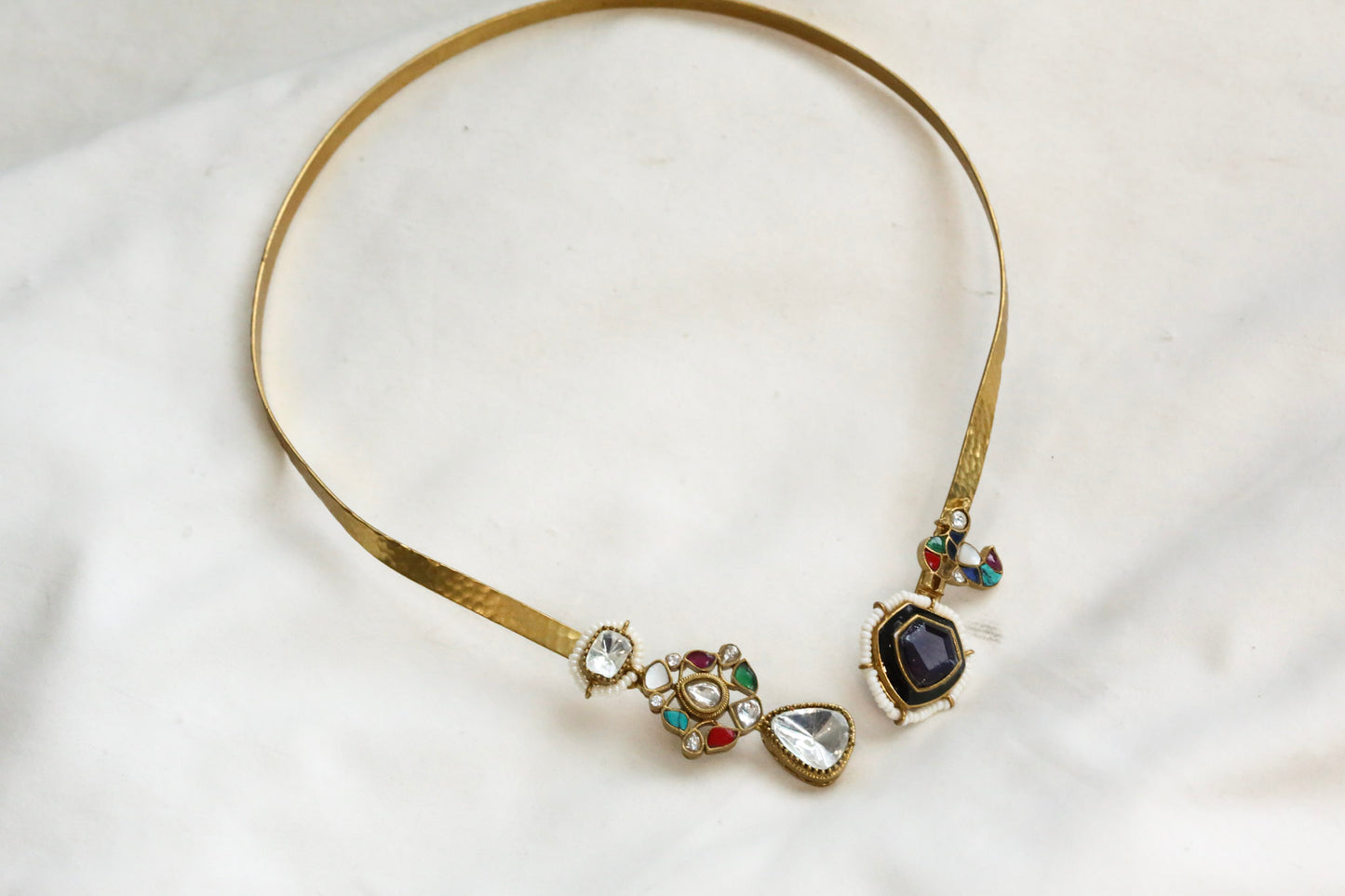 Adjustable Fusion Kundan, Doublet Hasli -Multi (103-79)