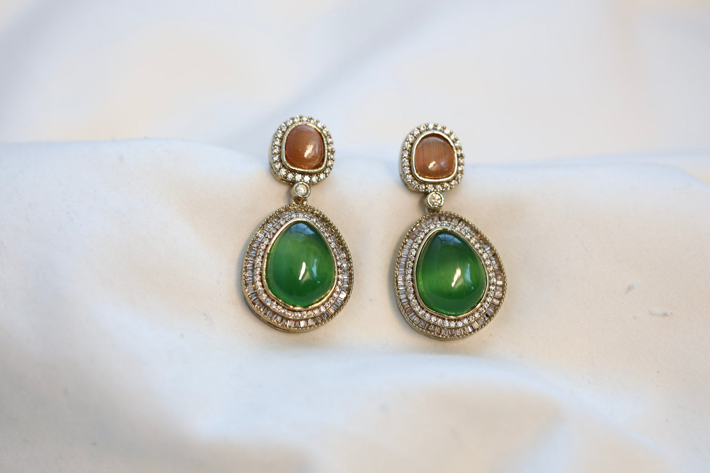 Kriti Victorian Semiprecious Earrings - (101-67)