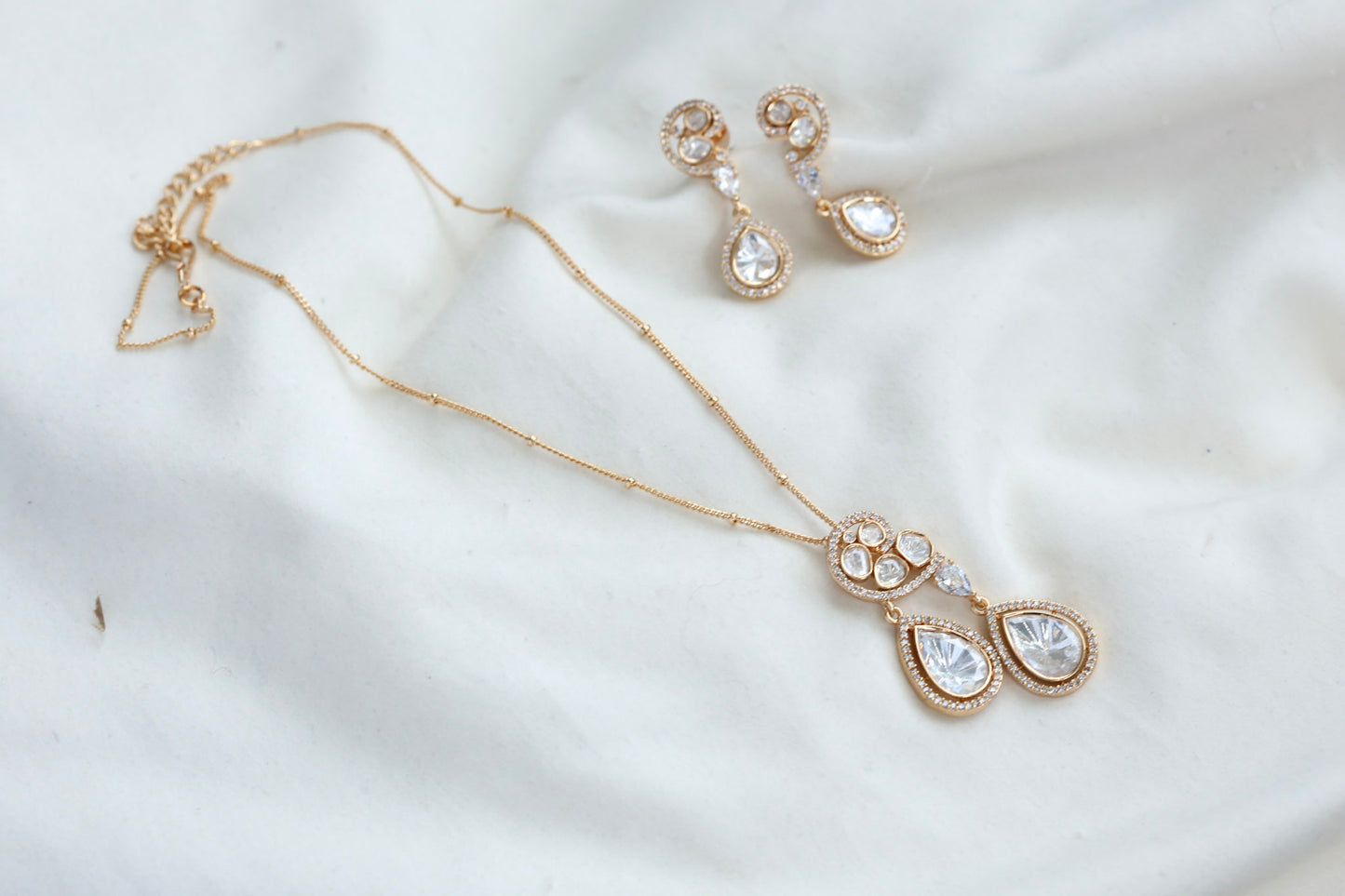 Preeti Uncut Polki & CZ Set - Clear(103-76)
