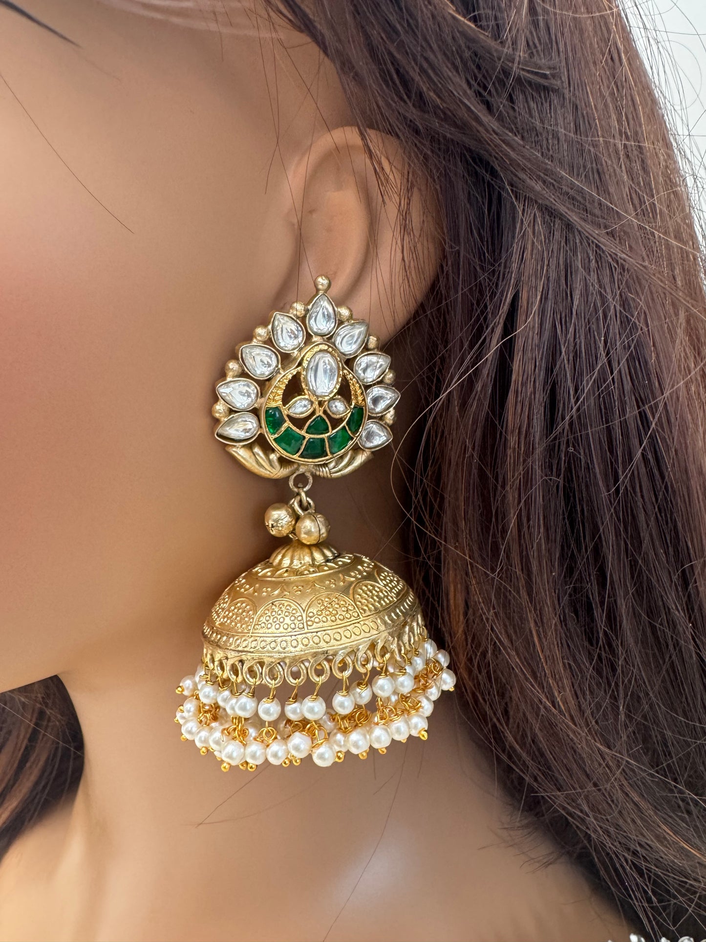 Large Fusion Kundan Jhumka (101-15)