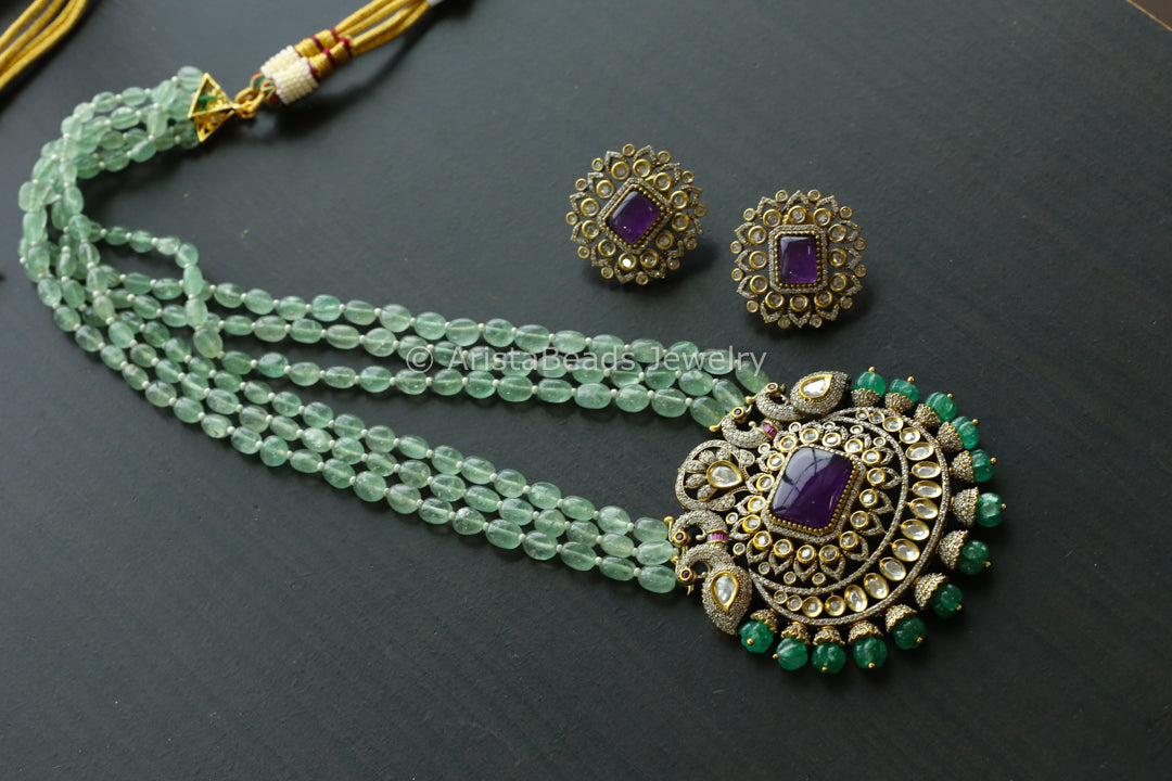 Purple Doublet Victorian Necklace Set