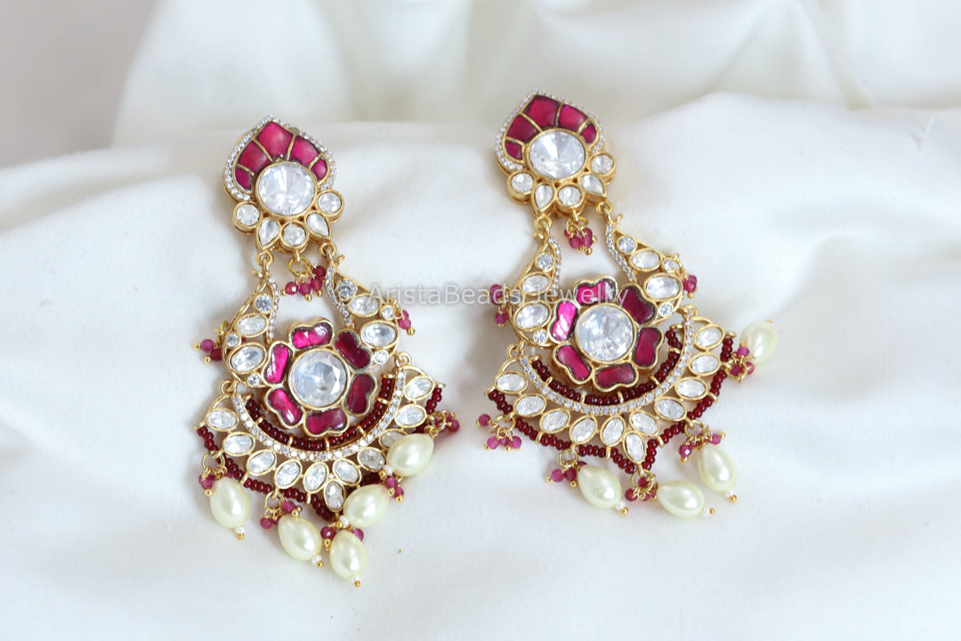 Jadau & Polki Kundan Earrings - Ruby