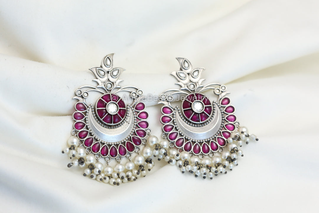 Ruby Kundan Jadau Chandbali - Style 3