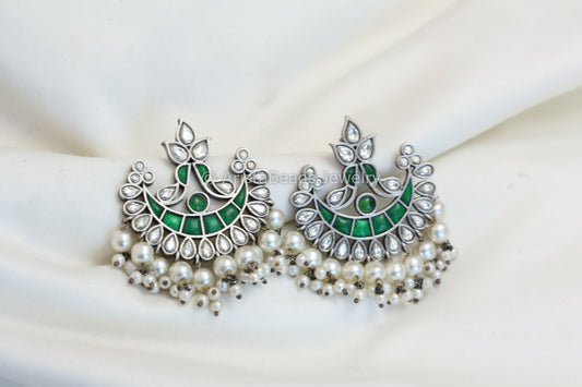 Green Kundan Jadau Chandbali - Style 2