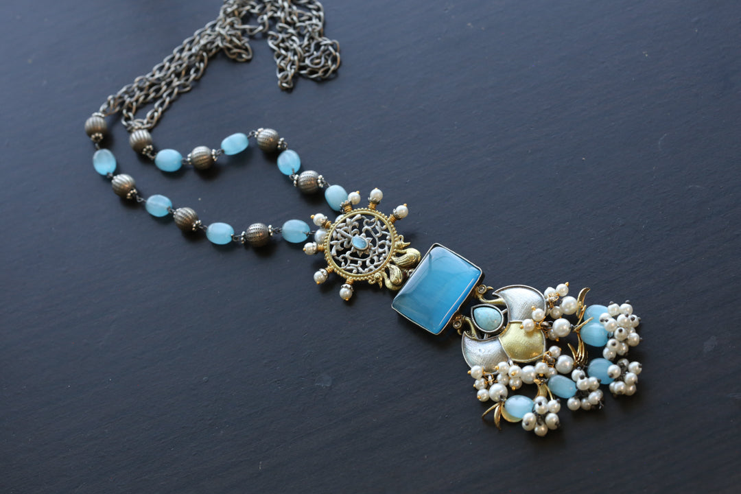 Dainty Chain Necklace - Aqua