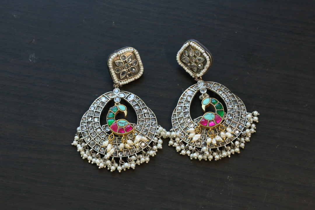 Mayuri Kundan Fusion Earrings - Clear