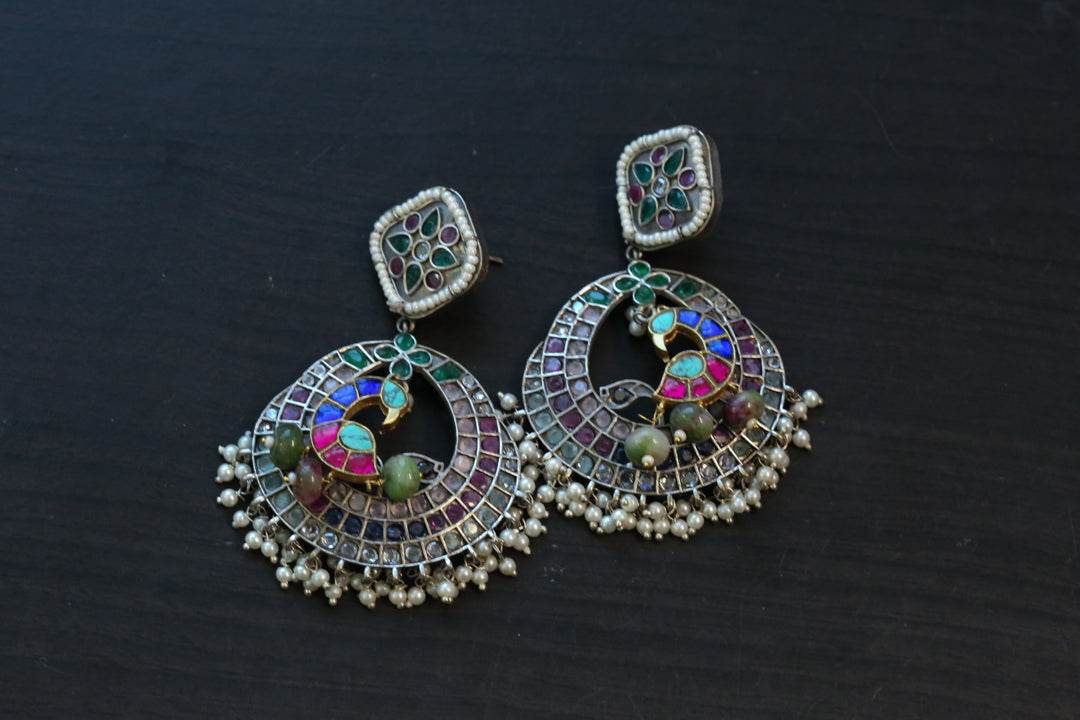 Mayuri Kundan Fusion Earrings - Multicolor