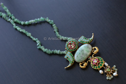 Jadau Kundan Fusion Necklace - Australian Chrysoprase