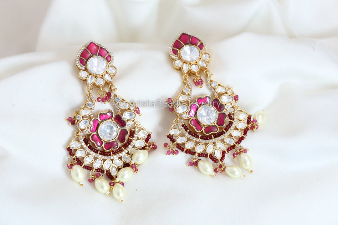 Jadau & Polki Kundan Earrings - Ruby