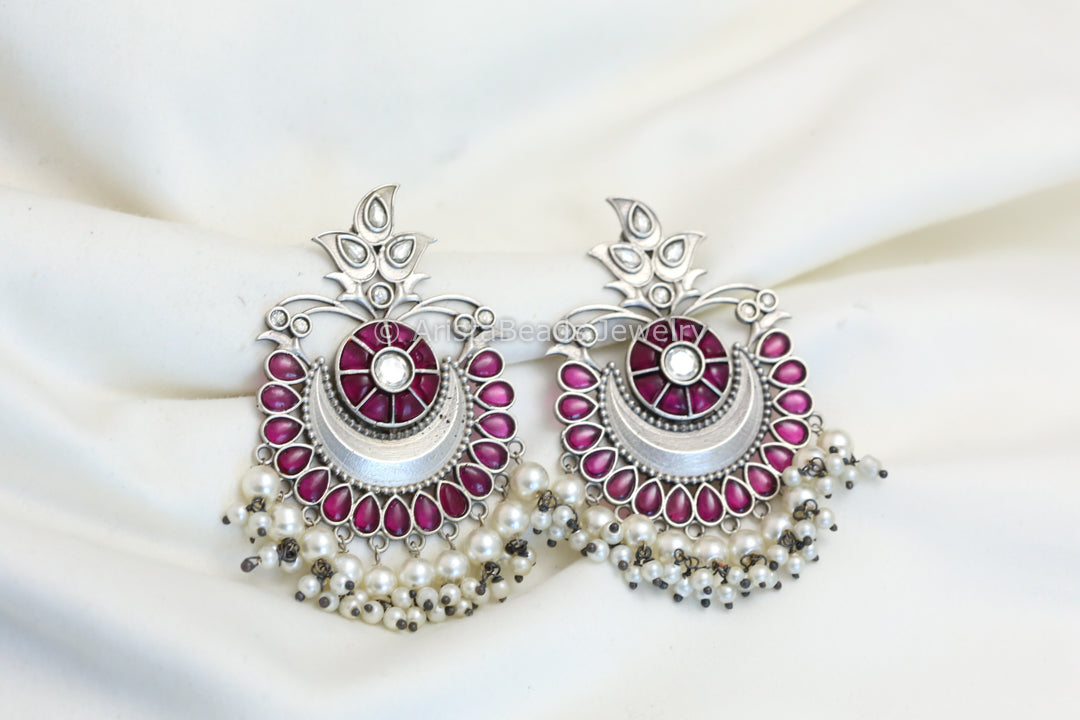 Ruby Kundan Jadau Chandbali - Style 3