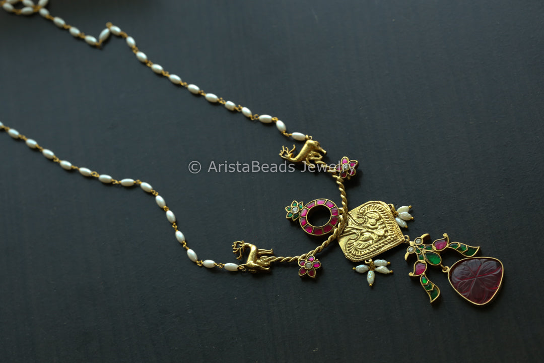 Dainty Jadau Fusion Kundan Necklace