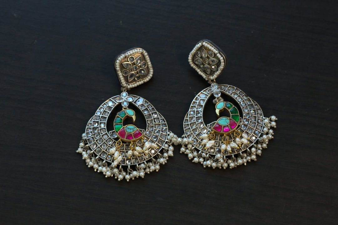Mayuri Kundan Fusion Earrings - Clear