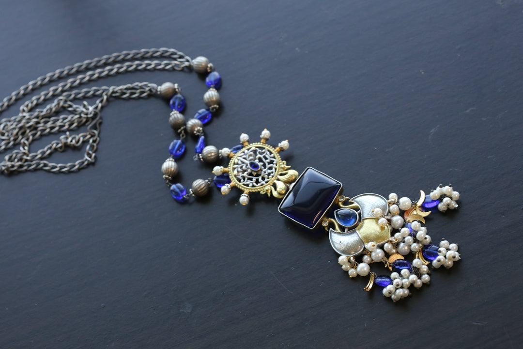 Dainty Chain Necklace - Blue