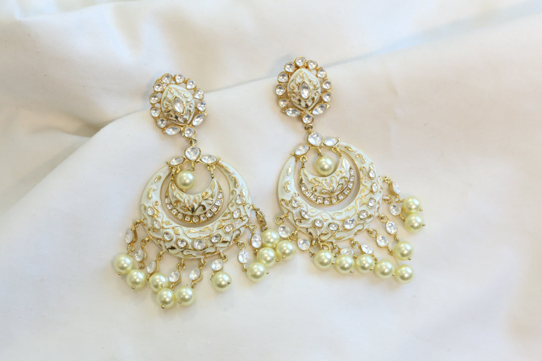 Enamel & Kundan Chandbaali - Style 1