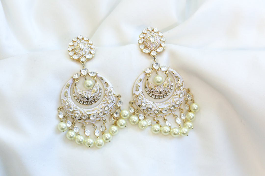 Enamel & Kundan Chandbaali - Style 3