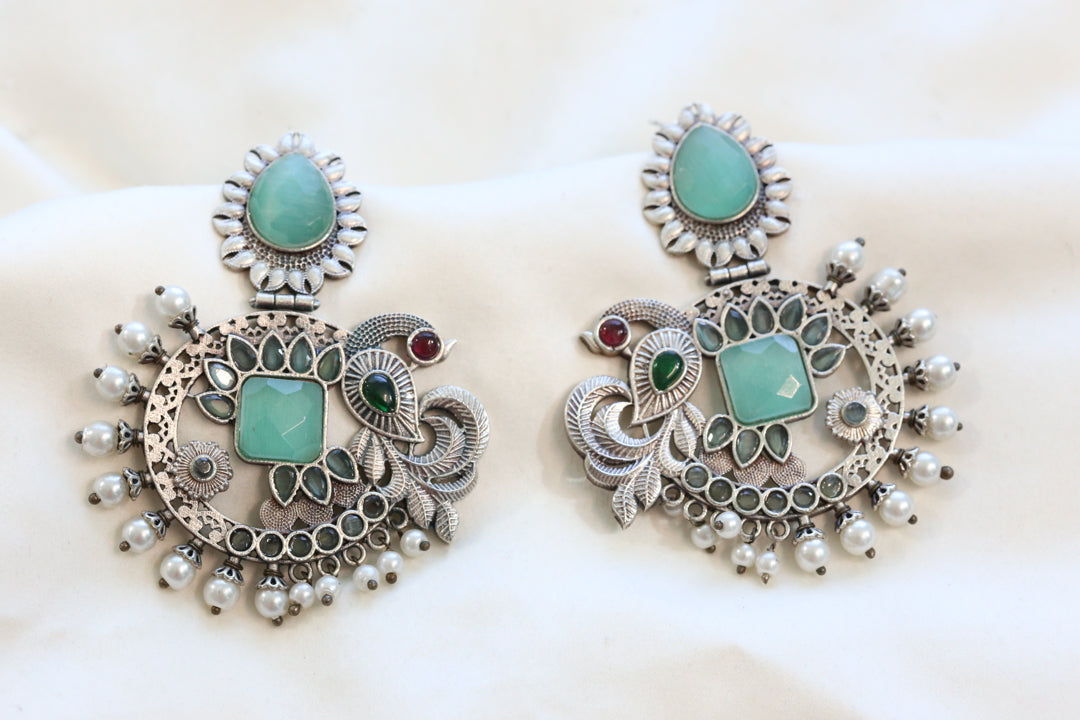 Mayura Aqua Pearl Chandbaali