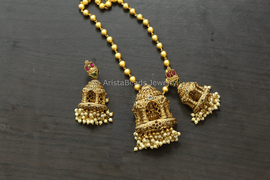 Temple Lakshmi Necklace Set
