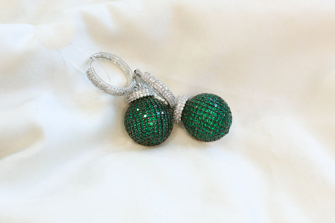 CZ Pave Setting Hoop Earrings