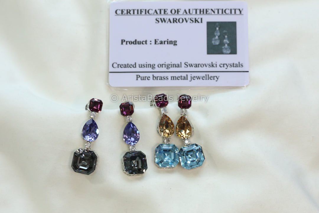 Long Austrian Swarovski Crystal Earrings