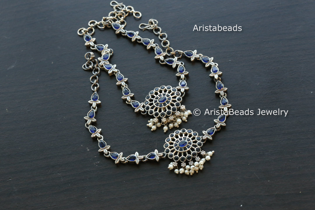 Oxidized Stone Payal/ Anklet -Blue