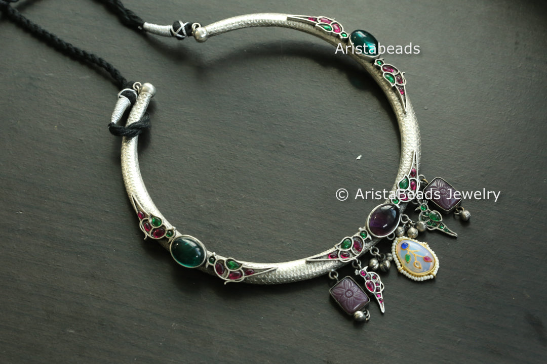 Silver Look Hasli Necklace - Style 2