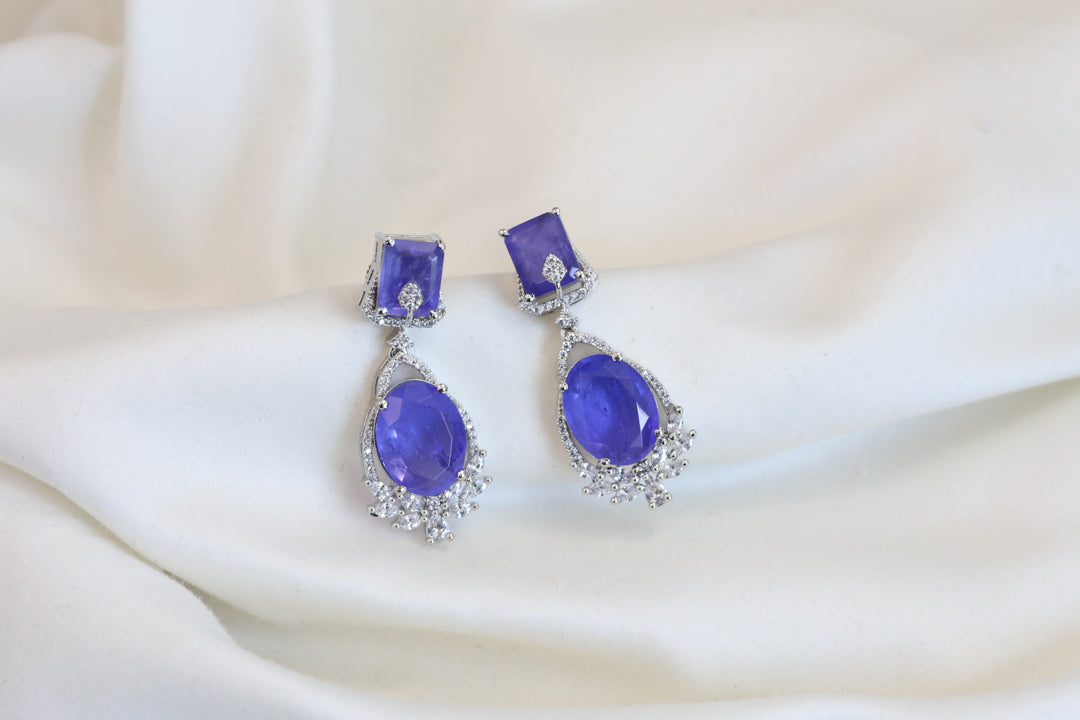 Victorian Blue Doublet Earrings