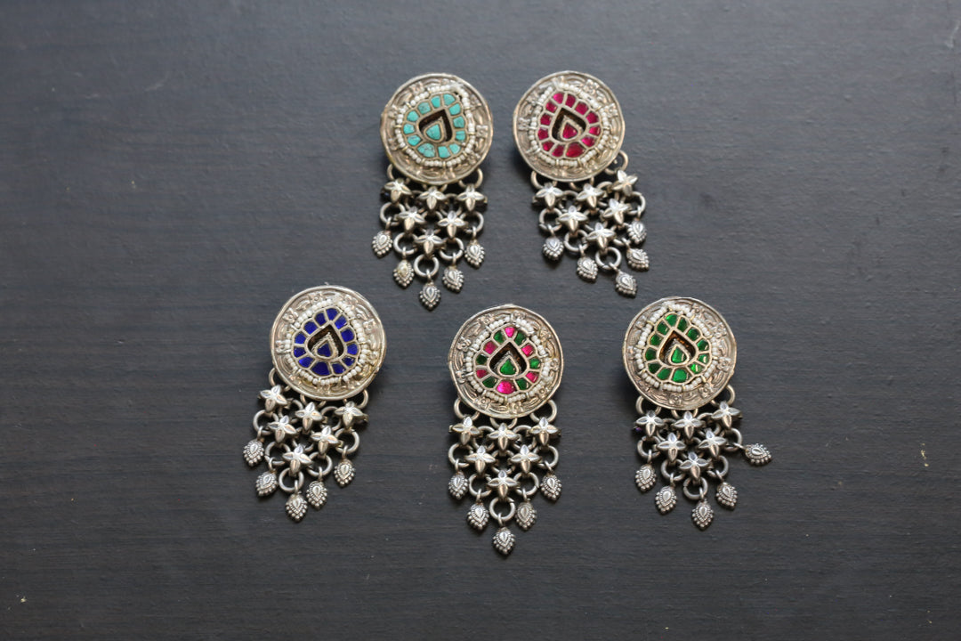 Jadau Next To Real Silver Earrings