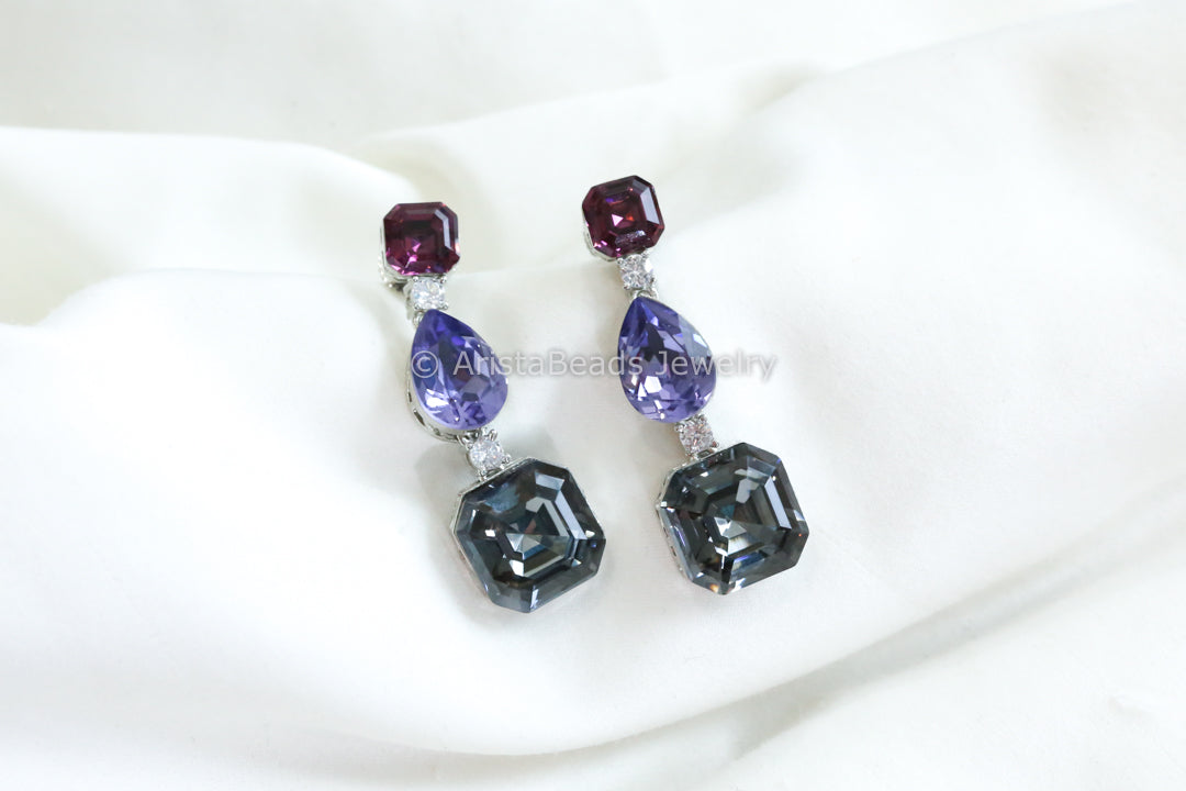 Long Austrian Swarovski Crystal Earrings