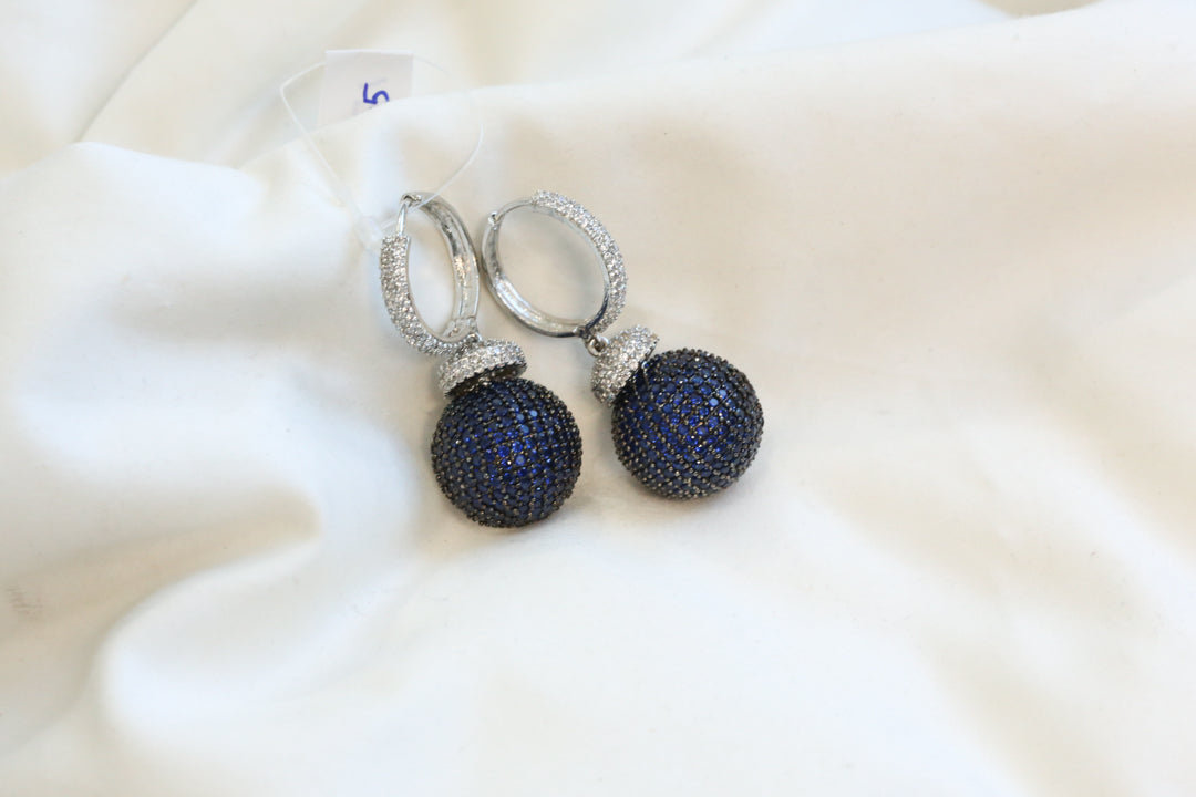 CZ Pave Setting Hoop Earrings
