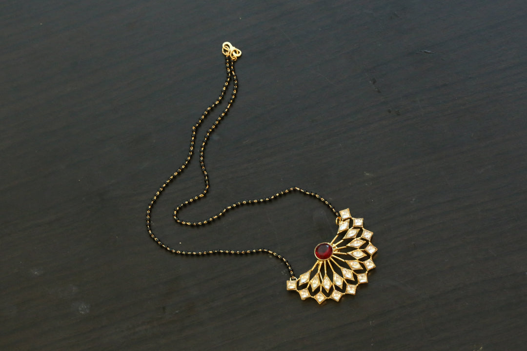 Black Bead Kundan Necklace