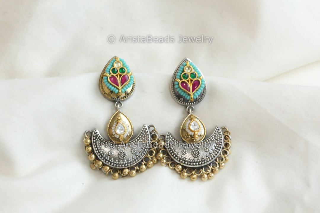 Fusion Dual Tone Earrings - 3