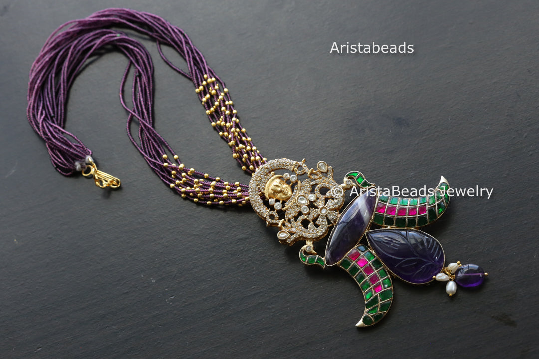 Amethyst Balaji Fusion Necklace (Removable Chain)