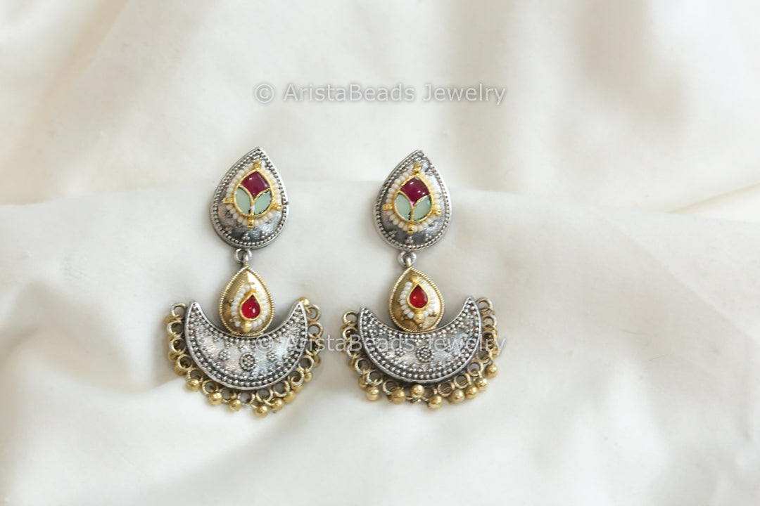 Fusion Dual Tone Earrings - 4