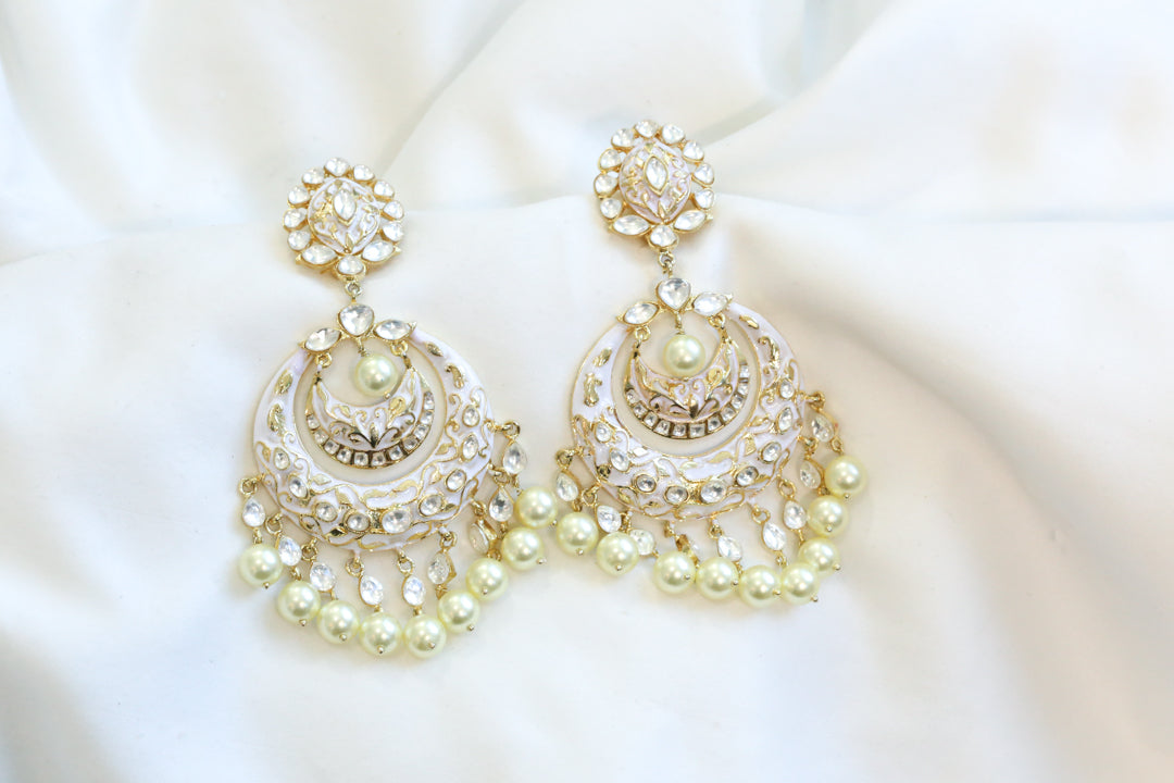 Enamel & Kundan Chandbaali - Style 3