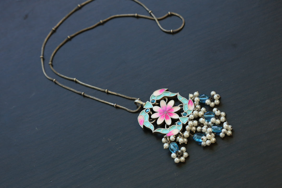 Oxidized Enamel Necklace - Style 6