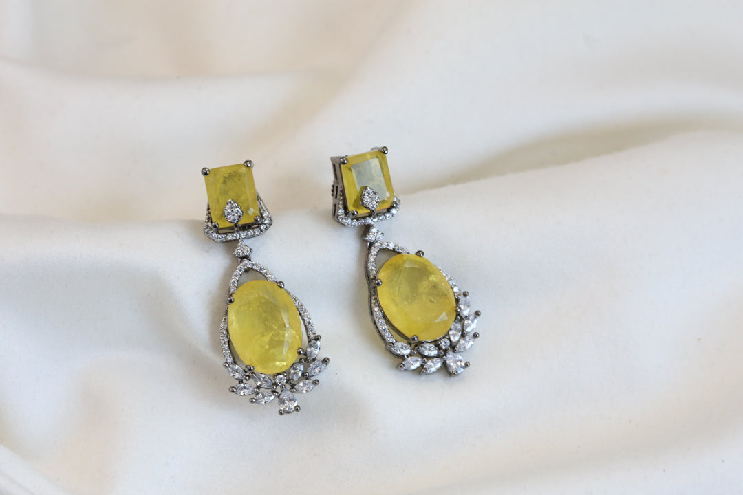 Victorian Yellow Doublet Earrings