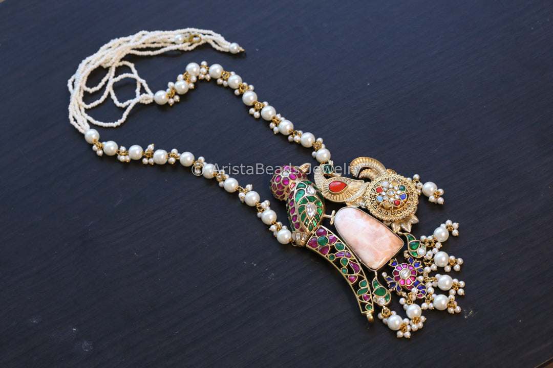 Fusion Jadau Pendant Necklace - Jasper