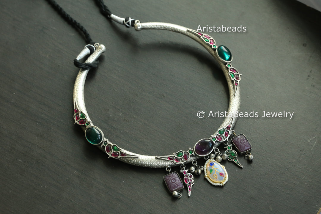 Silver Look Hasli Necklace - Style 2