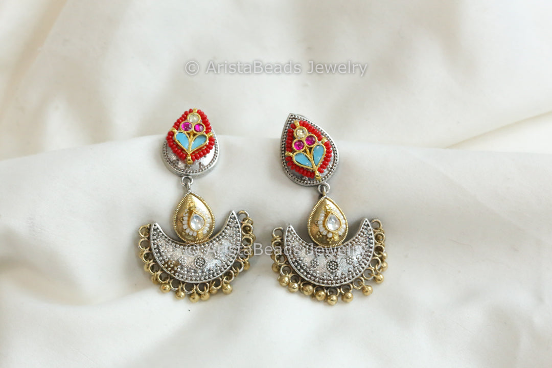 Fusion Dual Tone Earrings - 1