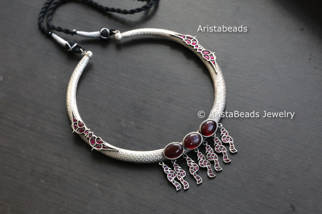 Silver Look Hasli Necklace - Style 3