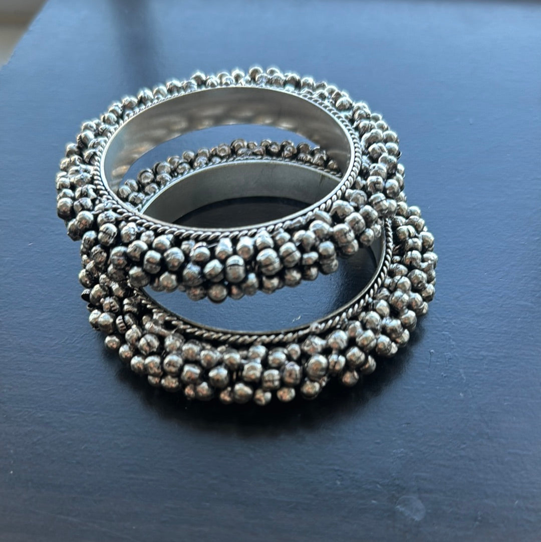 Silver Look Ghungroo Bangle Set