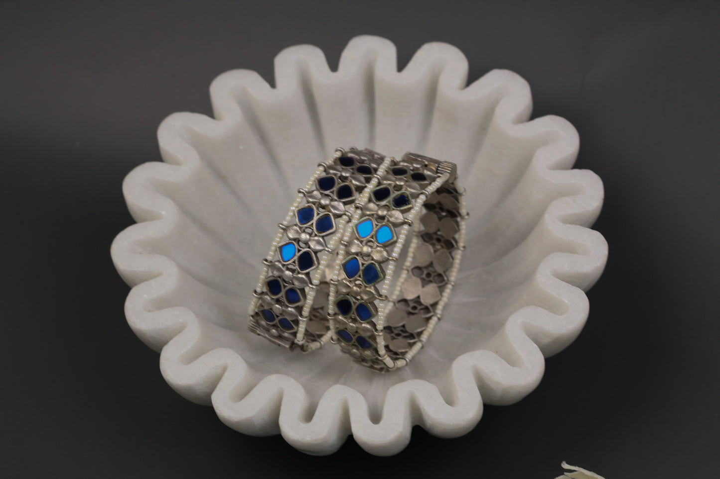 Rajasthani Glass Bangles - Blue ( 2.4 openable)