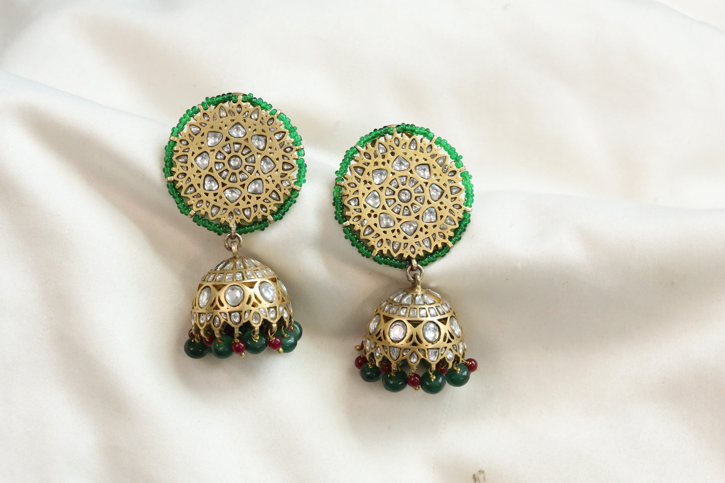 Tejasvi Vintage Gold Kundan Jhumka
