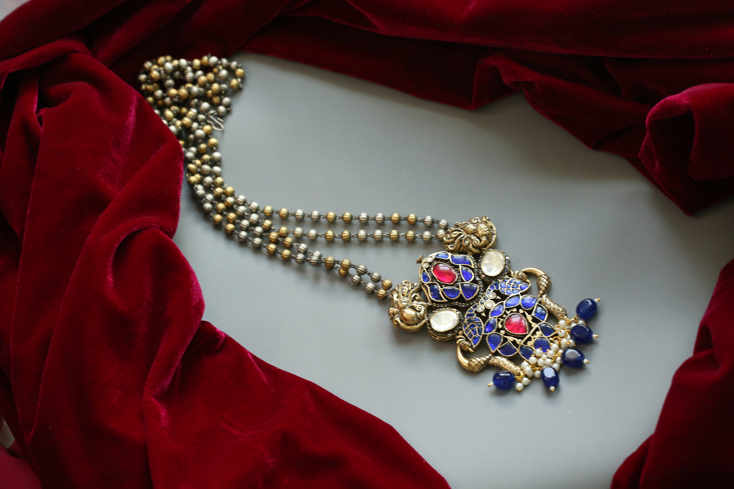Neelu Fusion Jadau & Moissanite Pendant Necklace