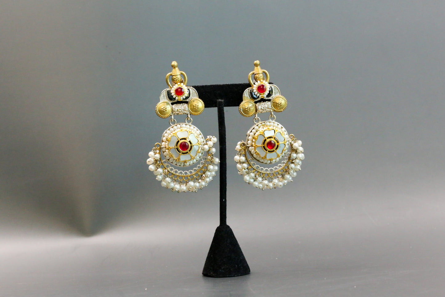 Aarna Dualtone Fusion Earrings -MOP