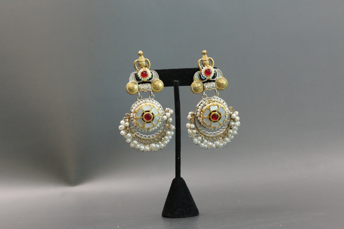Aarna Dualtone Fusion Earrings -MOP