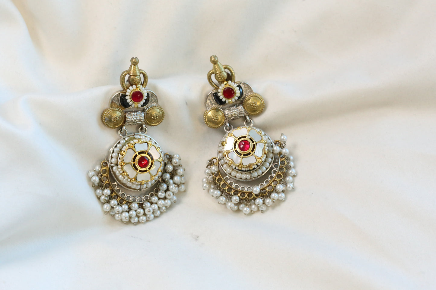 Aarna Dualtone Fusion Earrings -MOP